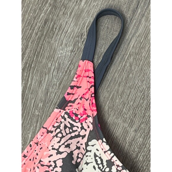 Tankini Top Swimwear Babydoll Layer Pink Gray White Adjustable Size Medium Vacay - Picture 5 of 6